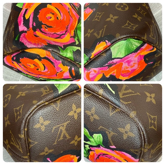 Louis Vuitton Limited Edition Stephen Sprouse Monogram Roses Neverfull MM Bag - Picture 15 of 17